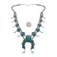 Squash Blossom .925 Sterling Silver Navajo Native American Natural Turquoise Necklace 35173 Squash Blossom .925 Sterling Silver Navajo Native American Natural Turquoise Necklace 35173