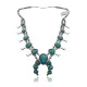 Squash Blossom .925 Sterling Silver Navajo Native American Natural Turquoise Necklace 35173 Squash Blossom .925 Sterling Silver Navajo Native American Natural Turquoise Necklace 35173