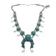 Squash Blossom .925 Sterling Silver Navajo Native American Natural Turquoise Necklace 35173 Squash Blossom .925 Sterling Silver Navajo Native American Natural Turquoise Necklace 35173