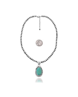 Leaf .925 Sterling Silver Certified Authentic Navajo Native American Natural Turquoise Necklace & Pendant 35174 Leaf .925 Sterling Silver Certified Authentic Navajo Native American Natural Turquoise Necklace & Pendant 35174