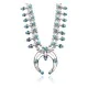 Squash Blossom .925 Sterling Silver Navajo Native American Natural Turquoise Necklace 35176 Squash Blossom .925 Sterling Silver Navajo Native American Natural Turquoise Necklace 35176