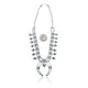 Squash Blossom .925 Sterling Silver Navajo Native American Natural Turquoise Necklace 35176 Squash Blossom .925 Sterling Silver Navajo Native American Natural Turquoise Necklace 35176