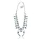 Squash Blossom .925 Sterling Silver Certified Authentic Navajo Native American Natural Turquoise Necklace 35176