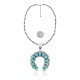 Squash Blossom .925 Sterling Silver Certified Authentic Navajo Native American Natural Turquoise Necklace Pendant 35178