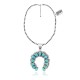 Squash Blossom .925 Sterling Silver Certified Authentic Navajo Native American Natural Turquoise Necklace Pendant 35178