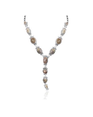 Elegant .925 Sterling Silver Certified Authentic Navajo Native American Natural Turquoise Necklace 35181