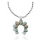 Squash Blossom .925 Sterling Silver Certified Authentic Navajo Native American Natural Turquoise Necklace Pendant 35185