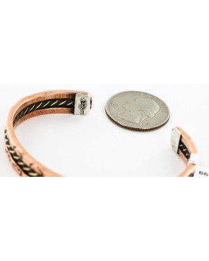 Handmade Bear Certified Authentic Navajo Pure Copper and Brass Native American Bracelet 12846-6