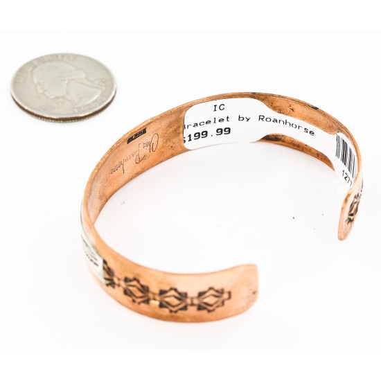 Handmade Feather Certified Authentic Navajo Pure .925 Sterling Silver and Copper Native American Bracelet 12770-00