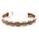 Handmade Feather Certified Authentic Navajo Pure Copper and Brass Native American Bracelet 12846-1