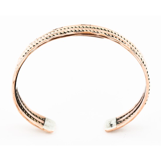 Handmade Kokopelli Certified Authentic Navajo Pure Copper and Brass Native American Bracelet 12845-3