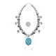 Squash Blossom .925 Sterling Silver Navajo Native American Natural Turquoise Necklace 35190 Squash Blossom .925 Sterling Silver Navajo Native American Natural Turquoise Necklace 35190