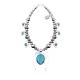 Squash Blossom .925 Sterling Silver Navajo Native American Natural Turquoise Necklace 35190 Squash Blossom .925 Sterling Silver Navajo Native American Natural Turquoise Necklace 35190