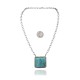 Delicate .925 Sterling Silver Certified Authentic Navajo Native American Natural Turquoise Necklace Pendant 35191 Delicate .925 Sterling Silver Certified Authentic Navajo Native American Natural Turquoise Necklace Pendant 35191