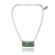 Delicate .925 Sterling Silver Certified Authentic Navajo Native American Natural Turquoise Necklace Pendant 35192