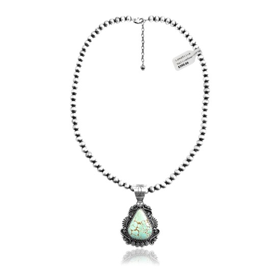 .925 Sterling Silver Certified Authentic Navajo Native American Natural Turquoise Necklace Pendant 35193 .925 Sterling Silver Certified Authentic Navajo Native American Natural Turquoise Necklace Pendant 35193