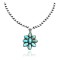 Flower .925 Sterling Silver Certified Authentic Navajo Native American Natural Turquoise Necklace Pendant 35194