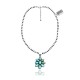 Flower .925 Sterling Silver Certified Authentic Navajo Native American Natural Turquoise Necklace Pendant 35194