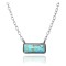 Delicate .925 Sterling Silver Certified Authentic Navajo Native American Natural Turquoise Necklace Pendant 35195