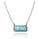Delicate .925 Sterling Silver Certified Authentic Navajo Native American Natural Turquoise Necklace Pendant 35195