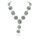 Elegant .925 Sterling Silver Certified Authentic Navajo Native American Natural Turquoise Necklace 35197