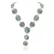 Elegant .925 Sterling Silver Navajo Native American Natural Turquoise Necklace 35197