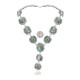 Elegant .925 Sterling Silver Certified Authentic Navajo Native American Natural Turquoise Necklace 35197
