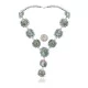 Elegant .925 Sterling Silver Navajo Native American Natural Turquoise Necklace 35197