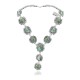 Elegant .925 Sterling Silver Certified Authentic Navajo Native American Natural Turquoise Necklace 35197