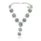Elegant .925 Sterling Silver Navajo Native American Natural Turquoise Necklace 35197