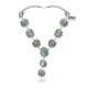 Elegant .925 Sterling Silver Certified Authentic Navajo Native American Natural Turquoise Necklace 35197
