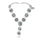 Elegant .925 Sterling Silver Navajo Native American Natural Turquoise Necklace 35197