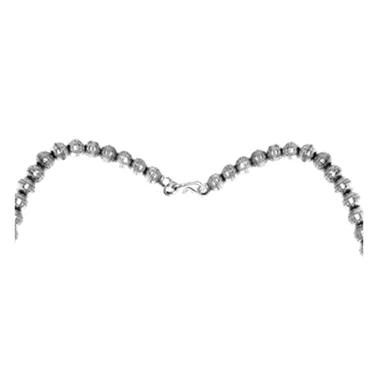 Squash Blossom .925 Sterling Silver Certified Authentic Navajo Native American Natural Turquoise Necklace 35198