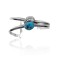 Feather .925 Sterling Silver Certified Authentic Navajo Native American Natural Turquoise Cuff Bracelet 32104