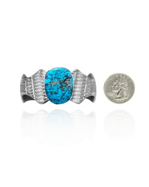 Wave .925 Sterling Silver Certified Authentic Navajo Native American Natural Turquoise Cuff Bracelet 32105 Wave .925 Sterling Silver Certified Authentic Navajo Native American Natural Turquoise Cuff Bracelet 32105