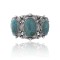 Sun .925 Sterling Silver Certified Authentic Navajo Native American Natural Turquoise Cuff Bracelet 32109
