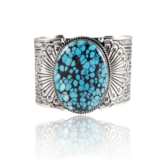 Sun .925 Sterling Silver Certified Authentic Navajo Native American Natural Turquoise Cuff Bracelet 32110 Sun .925 Sterling Silver Certified Authentic Navajo Native American Natural Turquoise Cuff Bracelet 32110