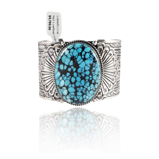 Sun .925 Sterling Silver Certified Authentic Navajo Native American Natural Turquoise Cuff Bracelet 32110 Sun .925 Sterling Silver Certified Authentic Navajo Native American Natural Turquoise Cuff Bracelet 32110