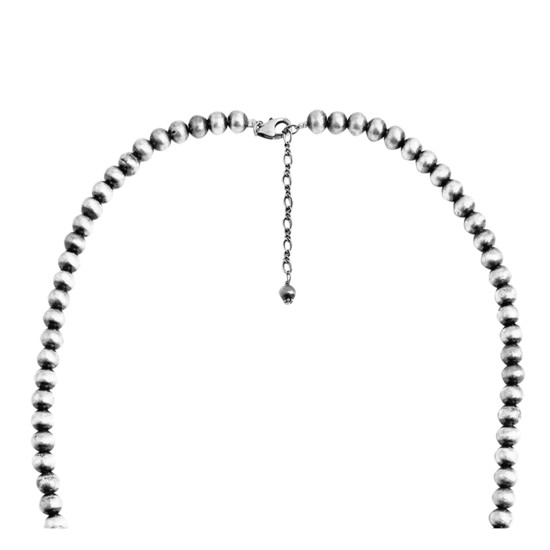 .925 Sterling Silver Certified Authentic Navajo Native American Natural Turquoise Necklace 35199