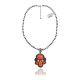 Squash Blossom .925 Sterling Silver Certified Authentic Navajo Native American Lapis Spiny Oyster Necklace 35200