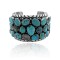Huge .925 Sterling Silver Certified Authentic Navajo Native American Natural Turquoise Cuff Bracelet 32112