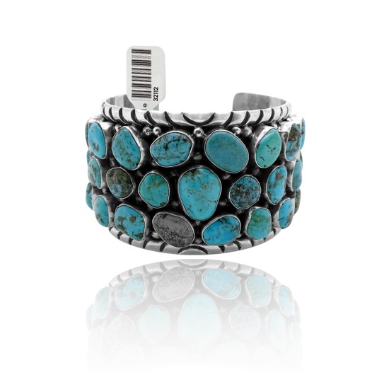 Huge .925 Sterling Silver Certified Authentic Navajo Native American Natural Turquoise Cuff Bracelet 32112 Huge .925 Sterling Silver Certified Authentic Navajo Native American Natural Turquoise Cuff Bracelet 32112