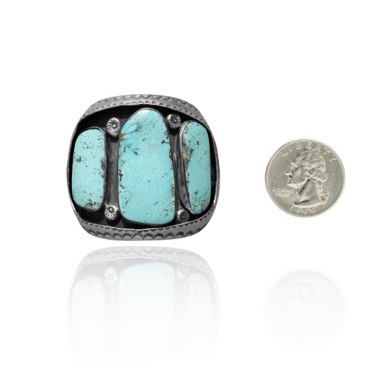 Simple .925 Sterling Silver Certified Authentic Navajo Native American Natural Turquoise Cuff Bracelet 32113 Simple .925 Sterling Silver Certified Authentic Navajo Native American Natural Turquoise Cuff Bracelet 32113