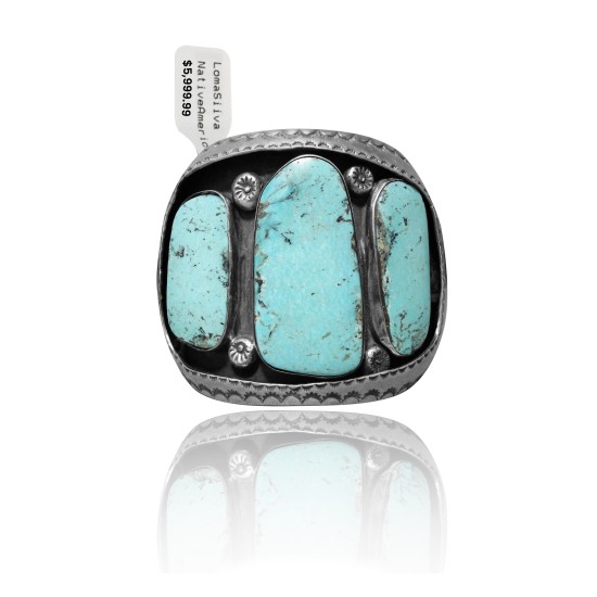 Simple .925 Sterling Silver Certified Authentic Navajo Native American Natural Turquoise Cuff Bracelet 32113 Simple .925 Sterling Silver Certified Authentic Navajo Native American Natural Turquoise Cuff Bracelet 32113