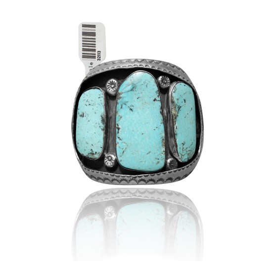 Simple .925 Sterling Silver Certified Authentic Navajo Native American Natural Turquoise Cuff Bracelet 32113 Simple .925 Sterling Silver Certified Authentic Navajo Native American Natural Turquoise Cuff Bracelet 32113