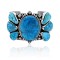 One of a Kind .925 Sterling Silver Certified Authentic Navajo Native American Natural Turquoise Cuff Bracelet 32115