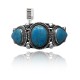 3 Stone .925 Sterling Silver Certified Authentic Navajo Native American Natural Turquoise Cuff Bracelet 32119 3 Stone .925 Sterling Silver Certified Authentic Navajo Native American Natural Turquoise Cuff Bracelet 32119