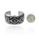 Detailed .925 Sterling Silver Navajo Native American Overlay Cuff Bracelet 32120