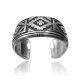 Detailed .925 Sterling Silver Navajo Native American Overlay Cuff Bracelet 32120
