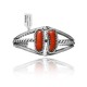 Double Stone .925 Sterling Silver Certified Authentic Navajo Native American Red Coral Cuff Bracelet 32121 Double Stone .925 Sterling Silver Certified Authentic Navajo Native American Red Coral Cuff Bracelet 32121